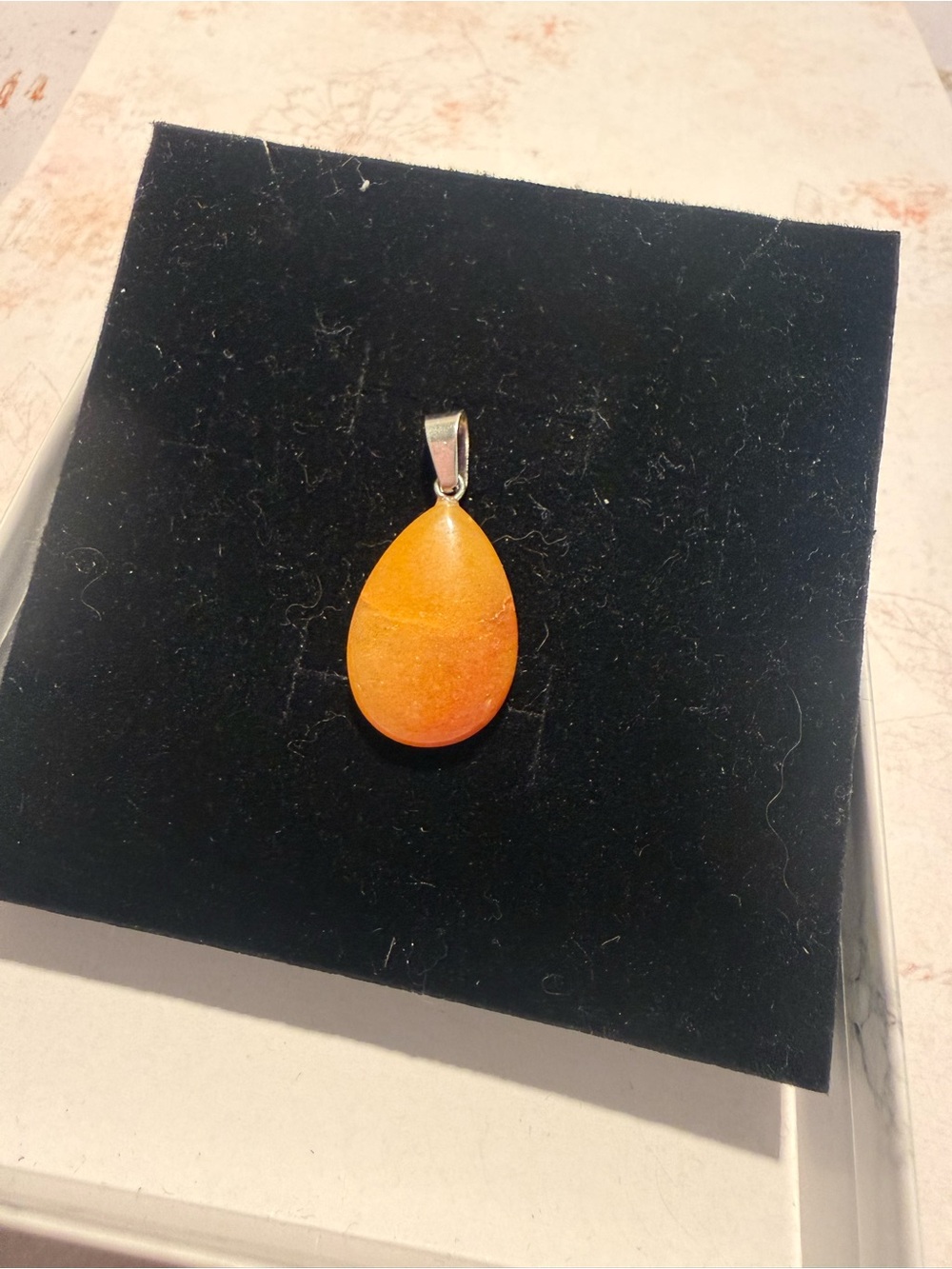 Orange Teardrop Pendant Necklace - Unbranded